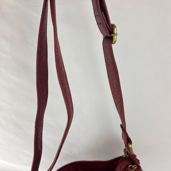 Great American Leather Works Wine Red 100% Cowhide Leather Shoulder/Crossbody - Picture 9 of 9